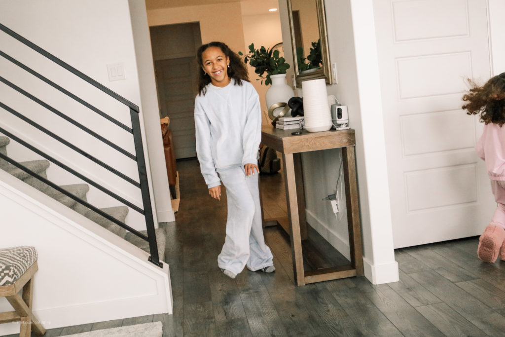 girl running in the home
